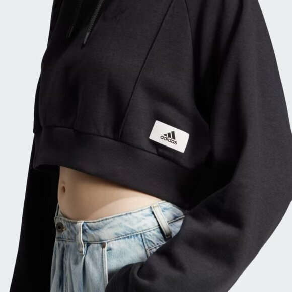 Adidas The Safe Place Crop Hoodie, Black, Small/medium - Picture 8 of 8